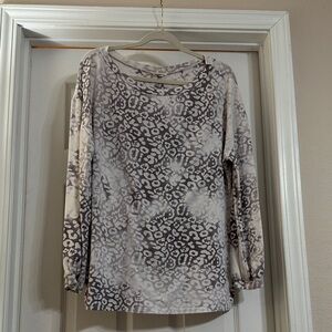 1.4.3. Story by Line Up Cream and Gray Leopard Print Top